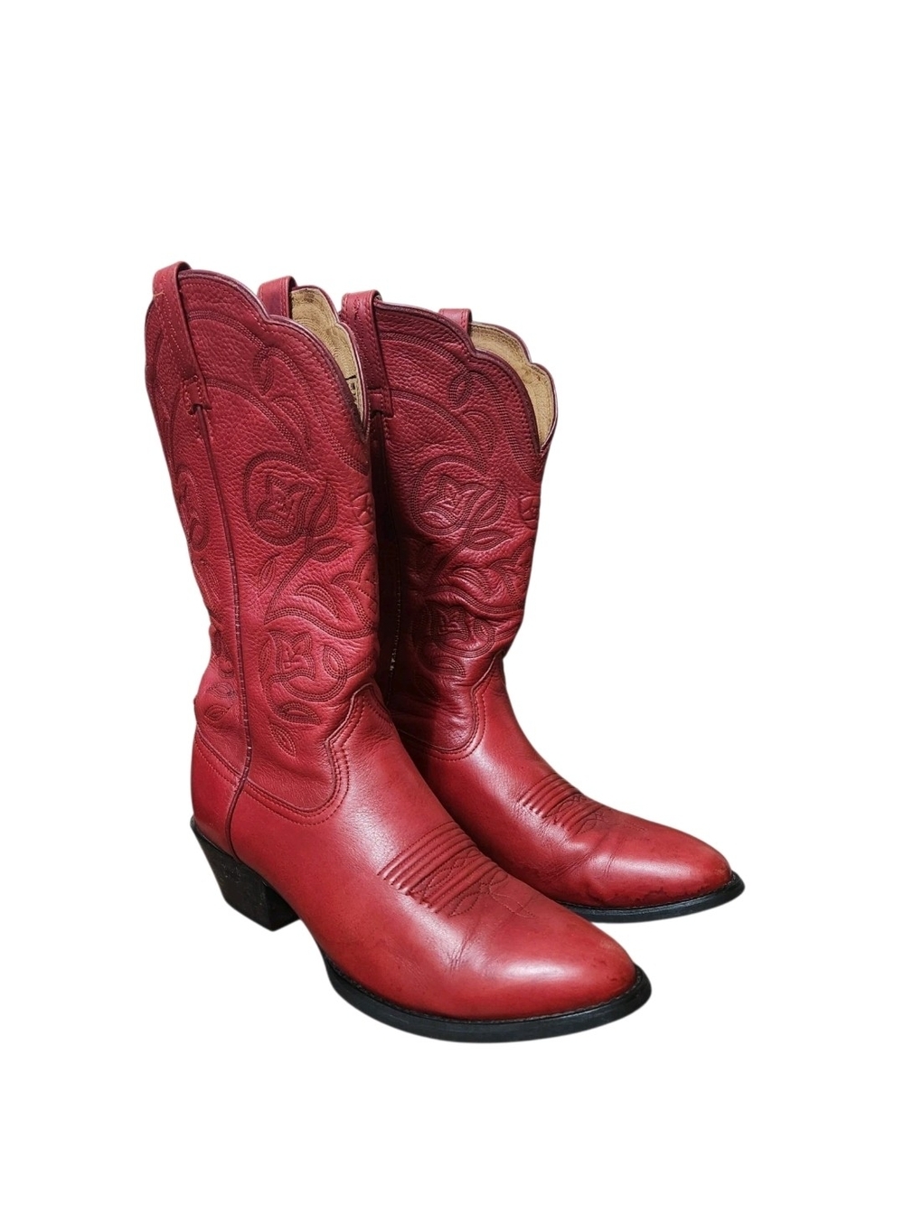 Ariat 15761 Red Cowboy Boots Women Size 8.5B Floral Embroidered Western Cowgirl - Picture 15 of 16